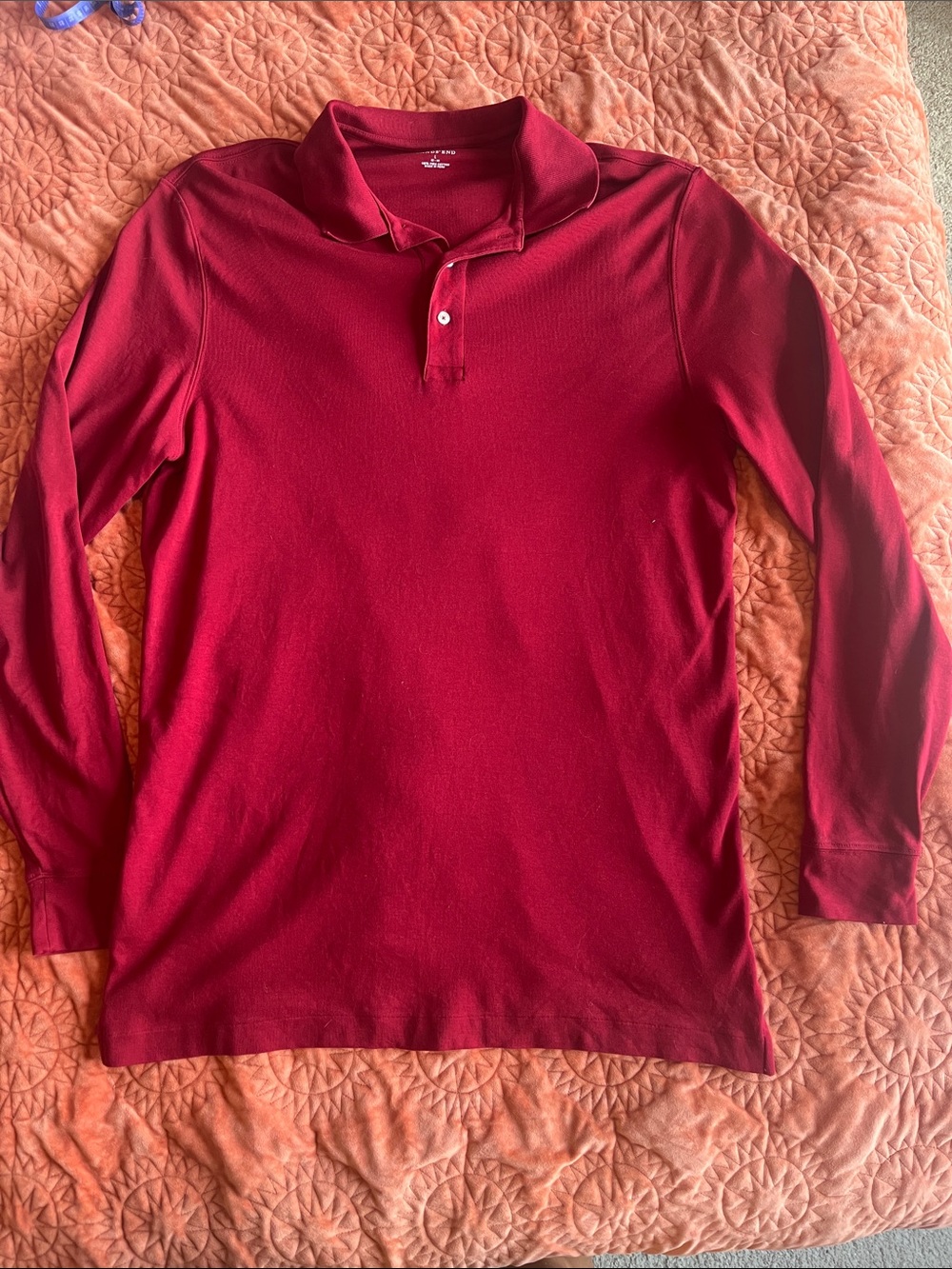 Lands’ End Wine Red pima-cotton polo